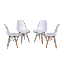 Conjunto Mesa de Jantar Cone Oval 160x90 cm Freijó + 4 Cadeiras Eames Dkr Wood Branca Personal Decor - 3