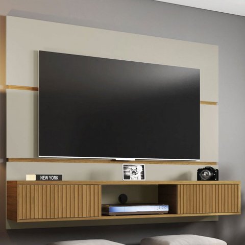 Painel para Tv até 60 Polegadas 2 Portas Dominique Off White/cinamomo - Pnr Móveis
