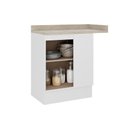 Ver imagem 3 de Balcão de Cozinha C/ Tampo Bella 2611 Canto Reto C/ 1 Porta 94cm Nogal/cinza - Carraro