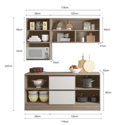 Cozinha Completa Etna 5 Peças Poliman Móveis - 5