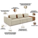 Ver imagem 4 de Sofá Ilha com Puff para Sala Living 335cm Amber M03 Linho Cru Couríssimo Whisky - Lyam Decor