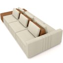 Ver imagem 6 de Sofá Ilha com Puff para Sala Living 335cm Amber M03 Linho Cru Couríssimo Whisky - Lyam Decor
