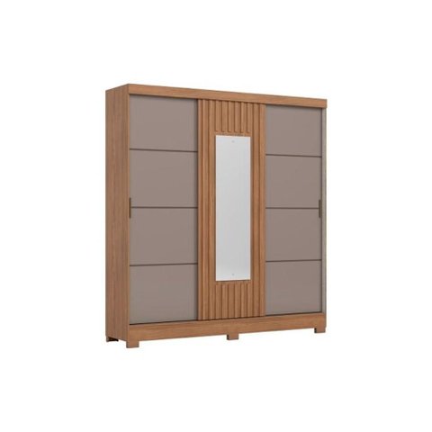 Guarda Roupa Solteiro 3 Portas Correr B376 Nature/Avela Henn