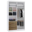 Ver imagem 3 de Guarda Roupa Solteiro 135cm 4 Portas 4 Gavetas Taiga Branco/avelã L01 - Mpozenato