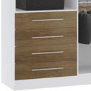 Ver imagem 4 de Guarda Roupa Solteiro 135cm 4 Portas 4 Gavetas Taiga Branco/avelã L01 - Mpozenato