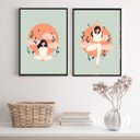 Ver imagem 2 de Kit 2 Quadros Decorativos Meditação Yoga 45x34cm - com Vidro:madeira Branca