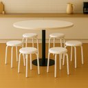 Ver imagem 1 de Banqueta Cozinha Baixa Empilhável Industrial Kit 6 Jully Branco/branco D03 - D’Rossi