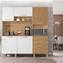 Ver imagem 4 de Cozinha Ambiente Ferrara 6 Portas e 2 Gavetas Freijó Supremo Ripado - Kits Paraná