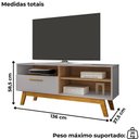 Ver imagem 3 de Rack Bancada Tv 55 Pol 136 Cm Paladio Off White Cinamomo Bechara
