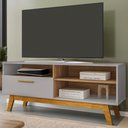 Ver imagem 2 de Rack Bancada Tv 55 Pol 136 Cm Paladio Off White Cinamomo Bechara