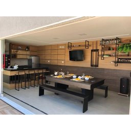Mesa de Sinuca e Jantar com 2 Bancos - 2,00x1,10 - Azul Petróleo - 4