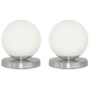 Ver imagem 1 de Kit 2 Luminárias de mesa Globo Orby Escovado Base Redonda