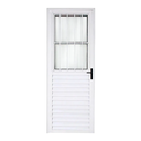 Ver imagem 3 de Porta de Alumínio Postigo Vidro Canelado Lado Esquerdo 210x80 Branco WM Esquadrias