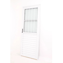 Ver imagem 1 de Porta de Alumínio Postigo Vidro Canelado Lado Esquerdo 210x80 Branco WM Esquadrias