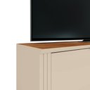 Ver mais imagens de Rack para TV até 75 Polegadas com LED e Pés Dourados MDF 180cm Brasilia Off White e Marrom