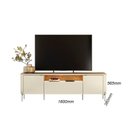 Ver imagem 3 de Rack para TV até 75 Polegadas com LED e Pés Dourados MDF 180cm Brasilia Off White e Marrom
