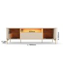 Ver imagem 5 de Rack para TV até 75 Polegadas com LED e Pés Dourados MDF 180cm Brasilia Off White e Marrom