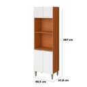 Ver imagem 4 de Paneleiro 100% Mdf Duplo Forno 4 Portas Claire Cinamomo/branco