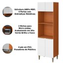 Ver imagem 2 de Paneleiro 100% Mdf Duplo Forno 4 Portas Claire Cinamomo/branco