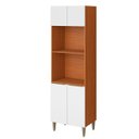Ver imagem 1 de Paneleiro 100% Mdf Duplo Forno 4 Portas Claire Cinamomo/branco