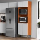 Ver imagem 5 de Paneleiro 100% Mdf Duplo Forno 4 Portas Claire Cinamomo/branco