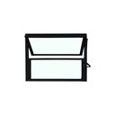 Ver imagem 1 de Vitro Basculante Preto 40x80 Linha Esmeralda Vidro Liso