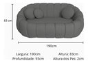 Ver imagem 5 de Namoradeira Concha Decorativa 190cm Sala Suede:cinza/liso