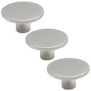 Ver imagem 1 de Kit 3 Puxadores 206 Naico Ponto Redondo Cromo Acetinado para Móvel Armários e Gavetas