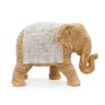 Escultura Decorativa Elefante Resina Estilo Palha 11cm - 1