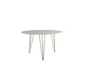 Ver imagem 2 de Mesa de Jantar Redonda 110cm Branco Clips 3 Pés Ferro Dourado