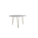 Ver imagem 2 de Mesa de Jantar Redonda 110cm Branco Clips 3 Pés Ferro Dourado