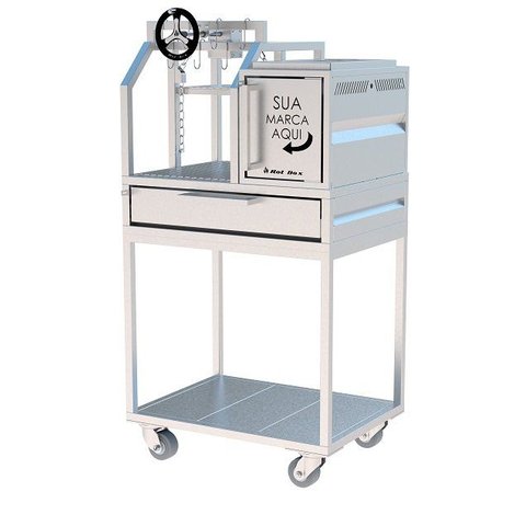 Parrilla Profissional Premium 100x60cm Carrinho