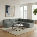 Ver imagem 3 de Sofá a Vácuo Modular Boucle Kit 5 Peças 4 Meios + 1 Canto Espuma Premium Sala na Caixa 3,85m - Cinza