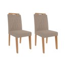 Ver imagem 1 de Kit 2 Cadeiras Sala Jantar Paola Wood 2 Un Madeirado/ Linho Bege - Cimol