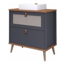 Ver imagem 1 de Gabinete para Banheiro 60 Cm 100% Mdf 1 Gaveta 1 Porta Basculante Veneto Mgm Móveis Titânio/freijo
