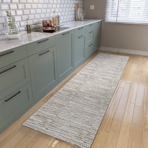 Passadeira 2,00m X 0,45m Tapete Moderno Mesclado Antiderrapante Caramelo