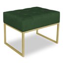 Ver imagem 1 de Puff Lisa Suede Base Metálica Industrial Dourado Verde