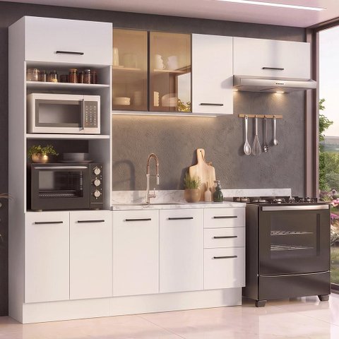Armário de Cozinha Completa 270 cm Branco Agata Madesa 13