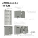 Ver imagem 4 de Armário de Cozinha Compacta 190cm com Cristaleira Agata Madesa Branco Cinza