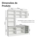 Ver imagem 6 de Armário de Cozinha Compacta 190cm com Cristaleira Agata Madesa Branco Cinza
