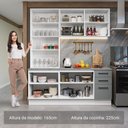 Ver imagem 5 de Armário de Cozinha Compacta 190cm com Cristaleira Agata Madesa Branco Cinza