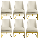 Ver imagem 1 de Kit 06 Cadeiras Para Sala de Jantar Ana Base de Ferro Veludo Bege D'Classe Decor