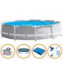 Ver imagem 2 de Piscina Intex 4.485L Estrutural Prism Cinza Capa Bomba 110v Forro Kit Limpeza