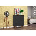 Ver imagem 5 de Cômoda Retrô com 4 Gavetas Rústica Preta 35 Olivar Móveis