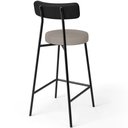 Ver imagem 7 de Kit 06 Banquetas Baixa Cozinha Sala Jantar Bancada Milão L02 Couríssimo Preto Linho Bege - lyam deco