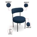 Ver imagem 3 de Cadeira Sala de Jantar Margara Kit 2 em Aço Preto Bouclê D03 - D'Rossi