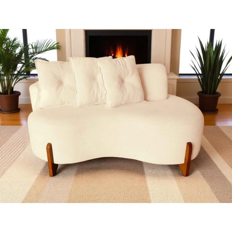 Namoradeira Plaza Bouclé com 3 Almofadas 120 Cm Elegância, Conforto e Sofisticação para Sua Casa