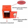 Mini Cofre Com Segredo Senha Chave Dinheiro Joias Vermelho Lorben - 3