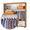 Ver imagem 7 de Guarda-roupa Casal Genova 6 Portas 4 Gavetas com Espelho 22111 Cinamomo/off White - Carioca Móveis