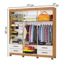 Ver imagem 5 de Guarda-roupa Casal Genova 6 Portas 4 Gavetas com Espelho 22111 Cinamomo/off White - Carioca Móveis